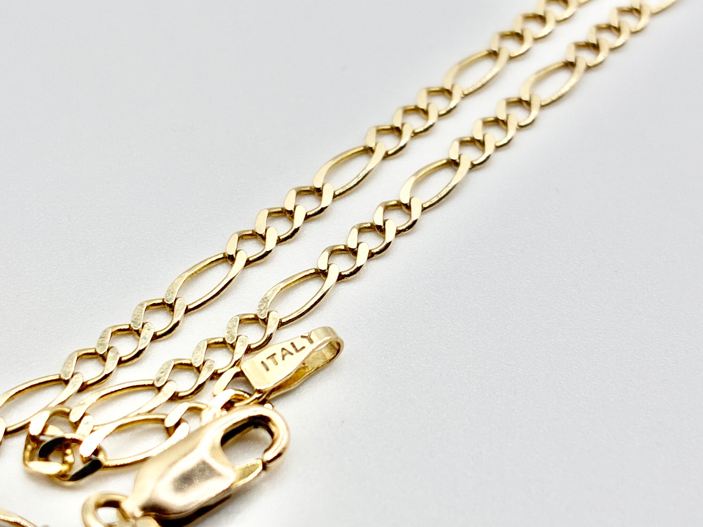 14K Yellow Gold Figaro Chain Necklace — 18"