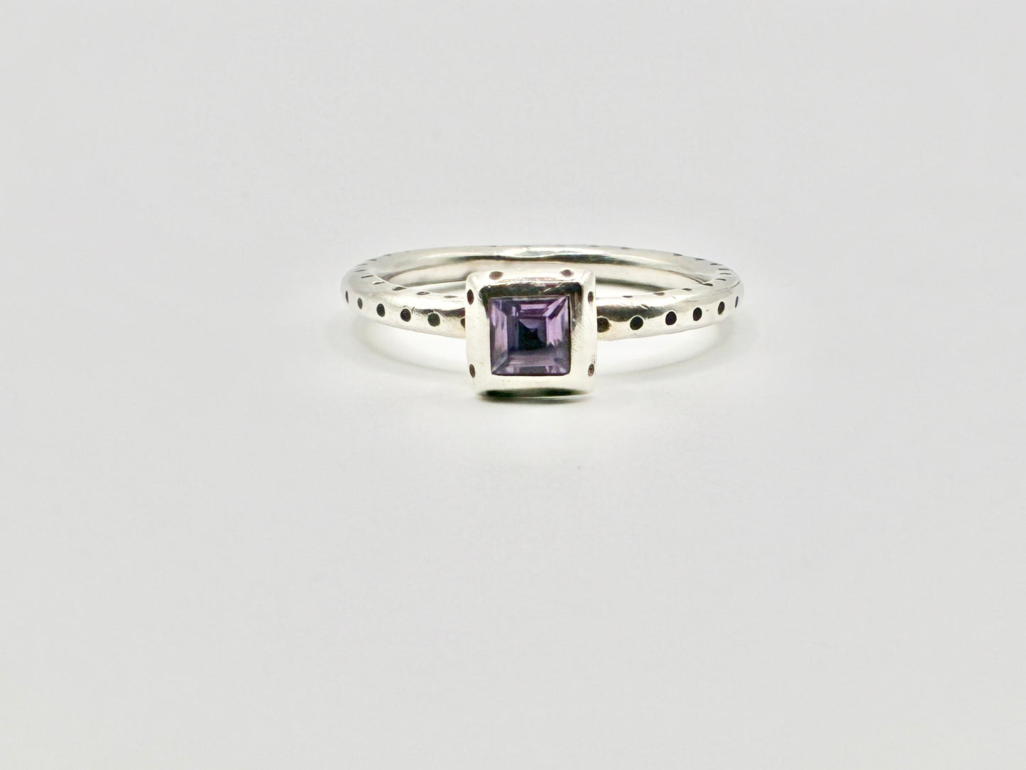 Brighton 925 Sterling Silver Square Purple Ring - Size 8.5