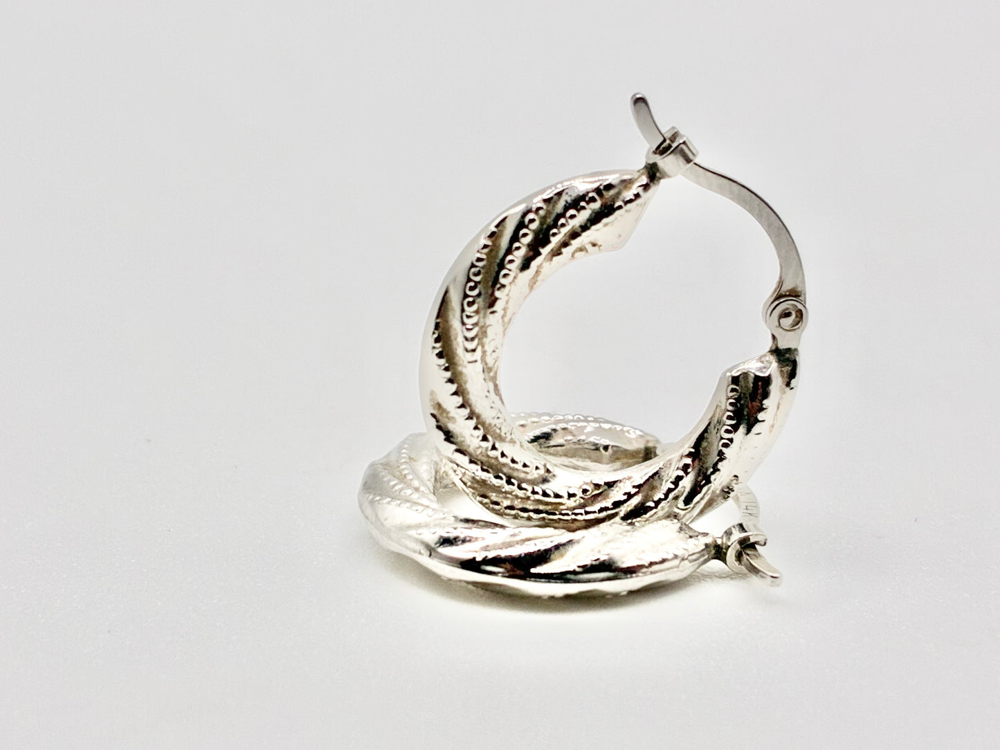 Carla 14K White Gold Hoop Earrings