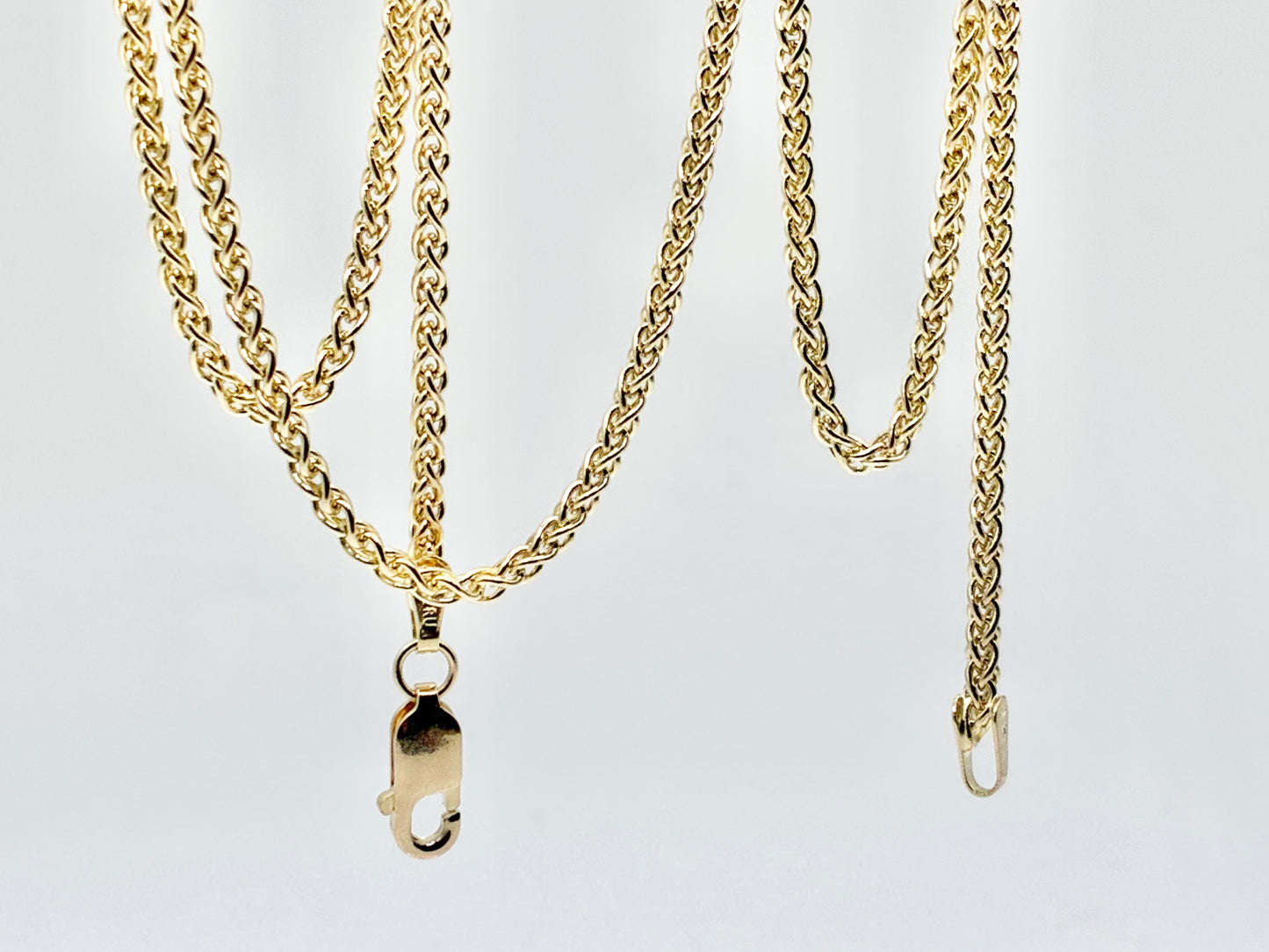 14K Yellow Gold Wheat Chain Necklace — 20"