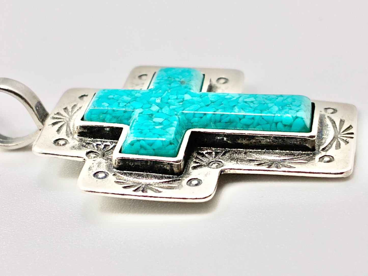 Carolyn Pollack Sterling Silver Turquoise Cross Pendant Necklace – 18"