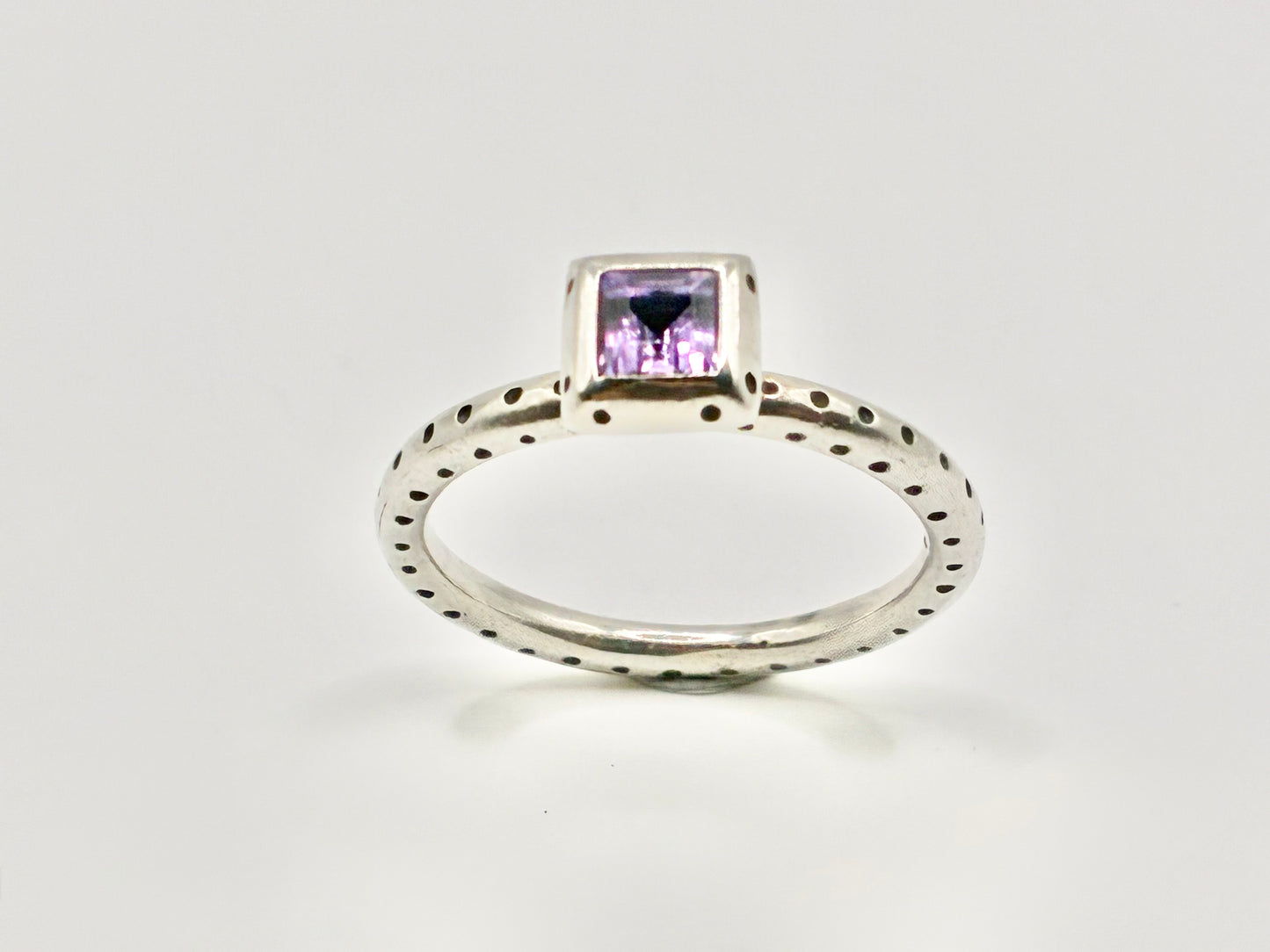 Brighton 925 Sterling Silver Square Purple Ring - Size 8.5