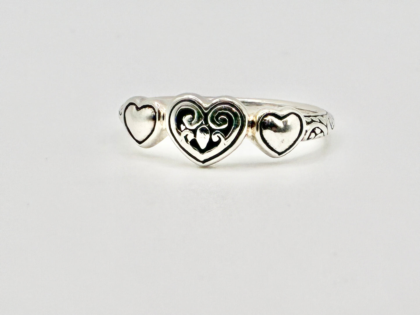 Annika Witt Sterling Silver Triple-Heart Ring — Size 8